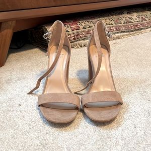 A New Day nude suede heels - size 6 1/2